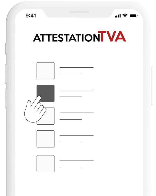 application mobile attestation de TVA